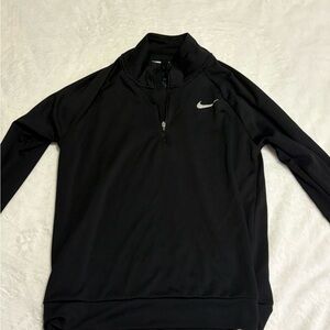 Nike Black Performance Jacket with Quarter-Zip and Mock Neck